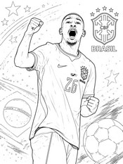 Ausmalbild - Rayan - Brasilianische Fußballnationalmannschaft 2026