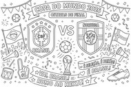 Kostenloses Ausmalbild - Achtelfinale - Brasilianische Fußballnationalmannschaft 2026