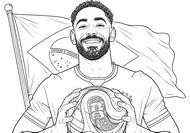 Ausmalblatt - Matheus Cunha - Brasilianische Fußballnationalmannschaft 2026