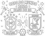 Bild zum Ausmalen - Runde der letzten 32 - Brasilianische Fußballnationalmannschaft 2026