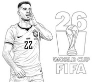 Drawing to color - Gabriel Martinelli - Brazil national football team 2026