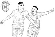 Free coloring page - Casemiro & Vinícius Jr - Brazil national football team 2026
