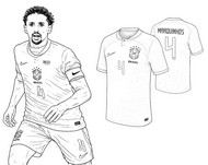 Downloadable coloring - Marquinhos - Brazil national football team 2026