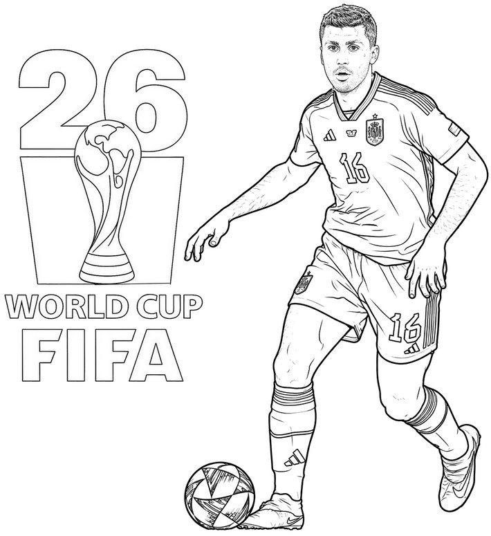 Image to color - Rodri - Spain national football team 2026