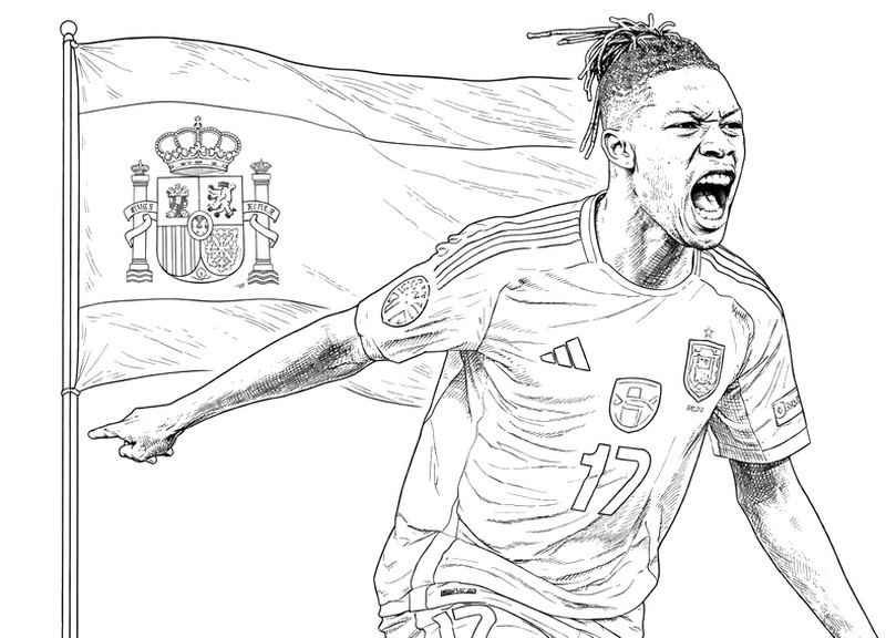 Image to color - Nico Williams - Spain national football team 2026