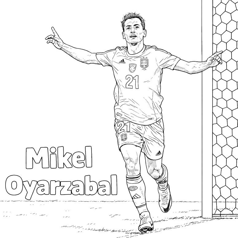 Coloring sheet - Mikel Oyarzabal - Spain national football team 2026