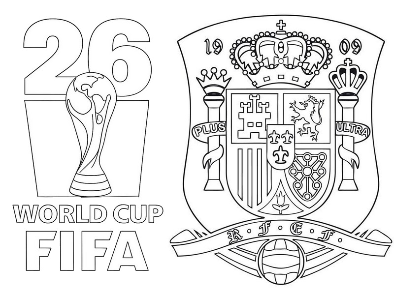 Coloring page - World Cup - Spain national football team 2026