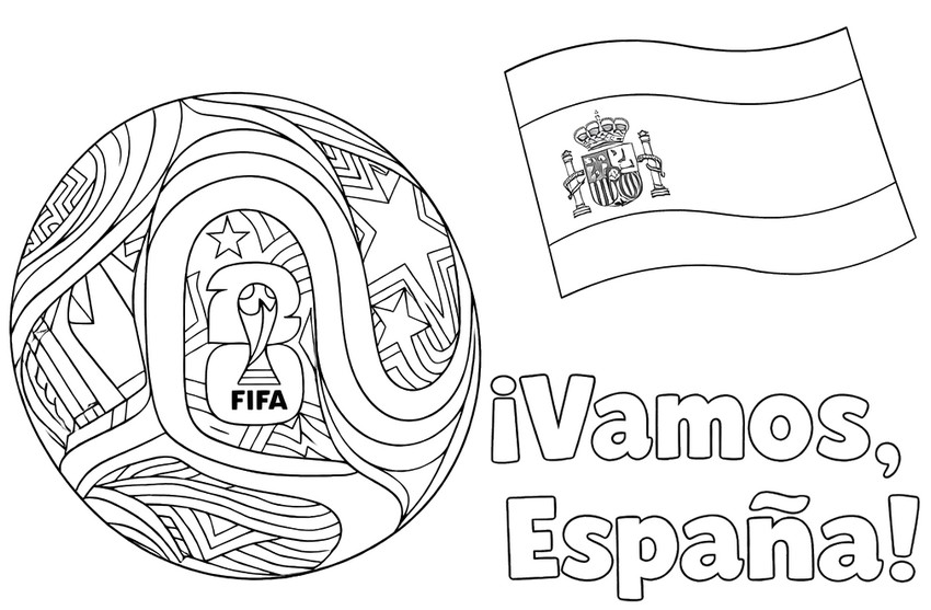 Free coloring page - Let's go, Spain! - Spain national football team 2026