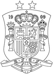Dibujo gratuito - emblema de 2 estrellas - Selección española de fútbol 2026