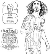 Free coloring page - Marc Cucurella - Spain national football team 2026