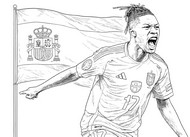Drawing to color - Nico Williams - Spain national football team 2026