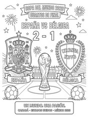 Kostenloses Ausmalbild - Viertelfinale - Spanische Fußballnationalmannschaft 2026