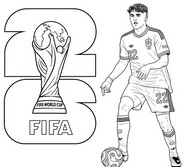 Ausmalbild zum Herunterladen - Pau Cubarsi - Spanische Fußballnationalmannschaft 2026