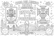 Ausmalbild - Achtelfinale - Spanische Fußballnationalmannschaft 2026