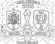 Ausmalblatt - Runde der letzten 32 - Spanische Fußballnationalmannschaft 2026