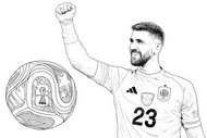 Coloring sheet - Unai Simón - Spain national football team 2026