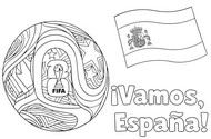 Ausmalbild zum Ausdrucken - Auf geht's, Spanien! - Spanische Fußballnationalmannschaft 2026