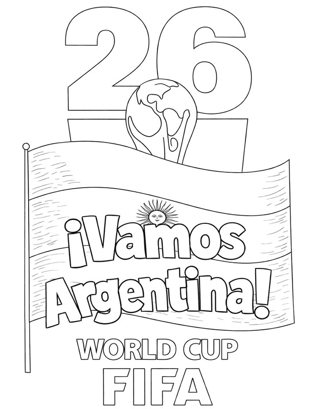 Coloring sheet - Let's go Argentina! - Argentina national football team 2026