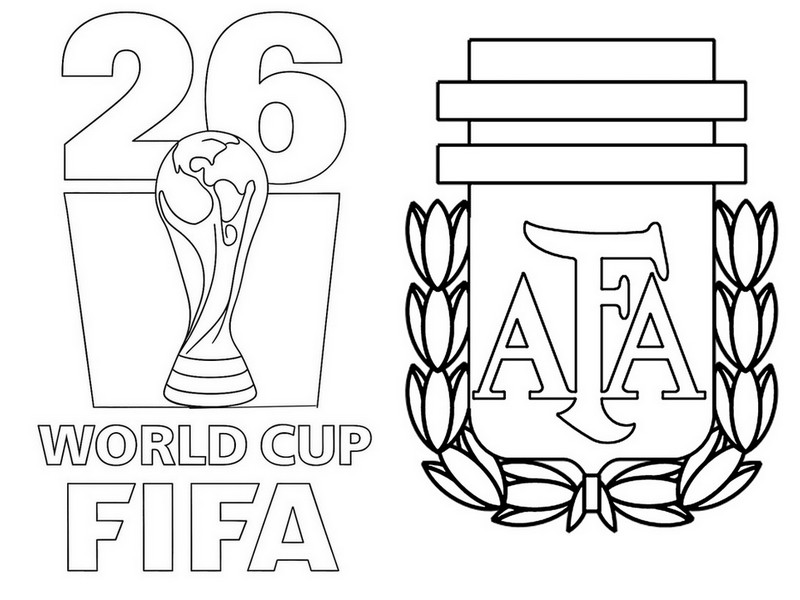 Coloring page - World Cup - Argentina national football team 2026