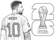 Coloriage à imprimer - Lionel Messi - Equipe d'Argentine de football 2026
