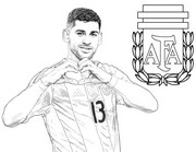 Drawing to color - Cristian Romero - Argentina national football team 2026