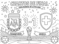 Ausmalblatt - Viertelfinale - Argentinische Fußballnationalmannschaft 2026