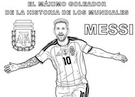 Rysunek do kolorowania - Messi najskuteczniejszy strzelec - Reprezentacja Argentyny w piłce nożnej 2026