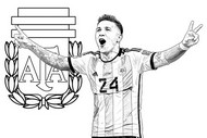Coloring page - Enzo Fernández - Argentina national football team 2026