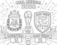 Kostenloses Ausmalbild - Runde der letzten 32 - Argentinische Fußballnationalmannschaft 2026