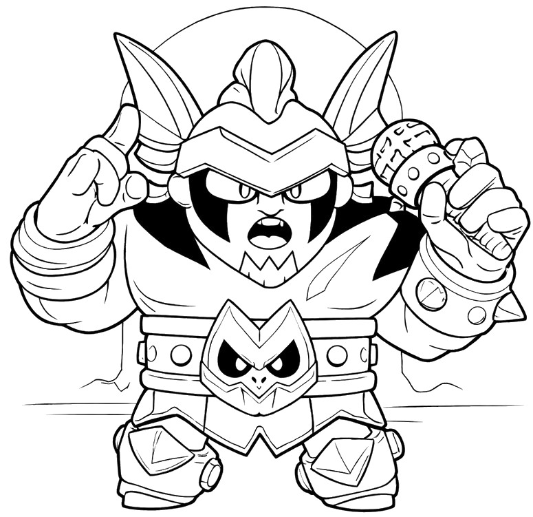 Printable coloring - Damian - Brawl Stars - Damian Starr Nova Bolt