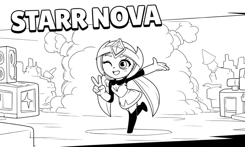 Coloring sheet - Starr Nova - Brawl Stars - Damian Starr Nova Bolt