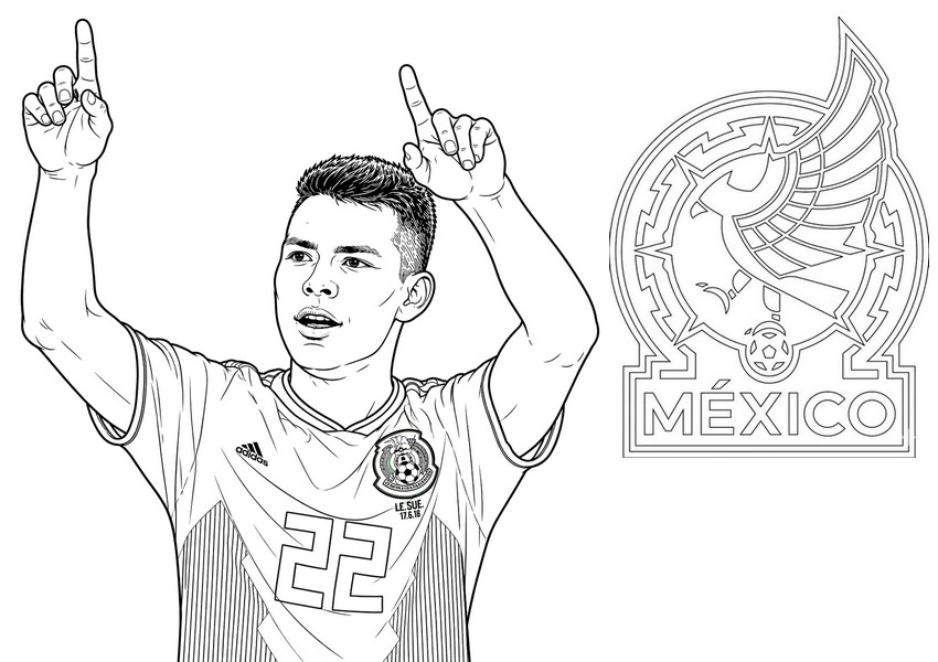 Printable coloring - Hirving Lozano - Mexico national football team 2026