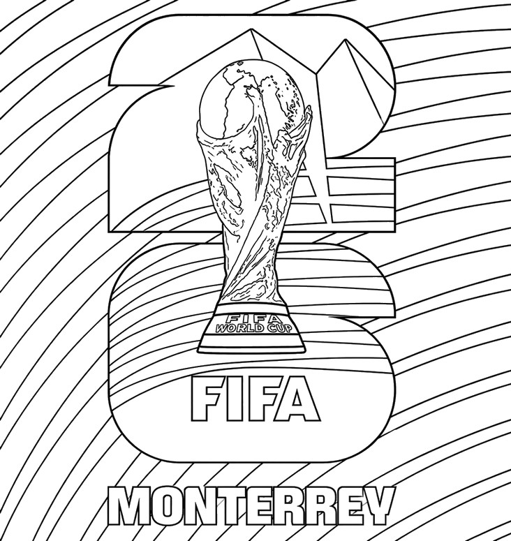 Coloring page - World Cup in Monterey - Mexico national football team 2026
