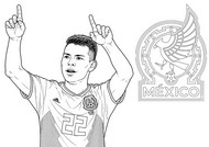 Coloring sheet - Hirving Lozano - Mexico national football team 2026