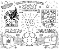 Ausmalbild - Achtelfinale - Mexikanische Fußballnationalmannschaft 2026