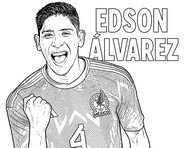Free coloring page - Edson Álvarez - Mexico national football team 2026