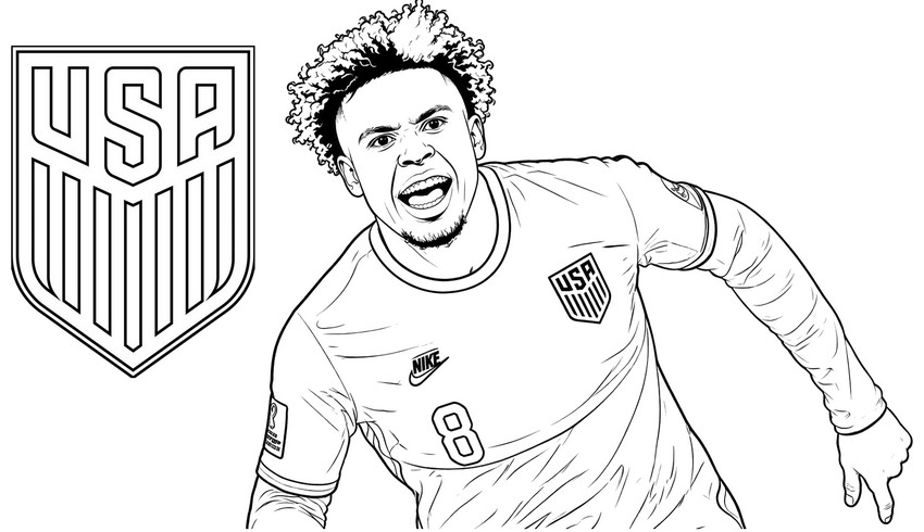 Immagine da colorare - Weston McKennie - Nazionale di calcio degli Stati Uniti 2026