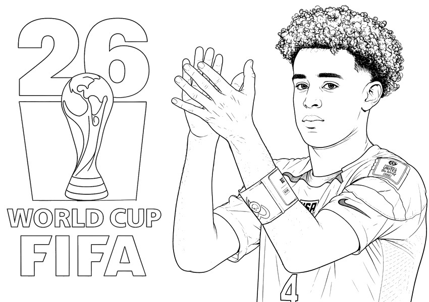 Disegno da colorare - Tyler Adams - Nazionale di calcio degli Stati Uniti 2026