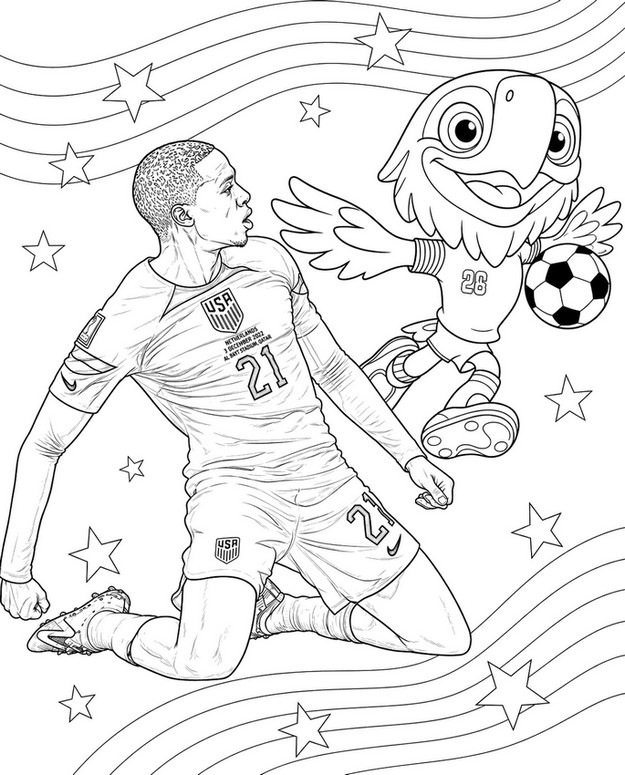 Disegno scaricabile - Tim Weah - Nazionale di calcio degli Stati Uniti 2026