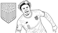 Illustrazione da colorare - Weston McKennie - Nazionale di calcio degli Stati Uniti 2026