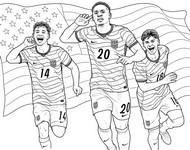 Printable coloring - Balogun, de la Torre and Zendejas - United States Soccer Team 2026