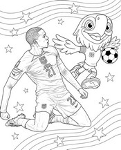 Disegno da colorare - Tim Weah - Nazionale di calcio degli Stati Uniti 2026