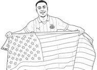 Illustrazione da colorare - Sergio Dest - Nazionale di calcio degli Stati Uniti 2026