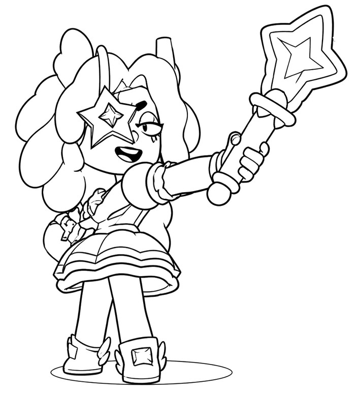 Free coloring page - Starr Patrol Juju - Brawl Stars - Starr Patrol