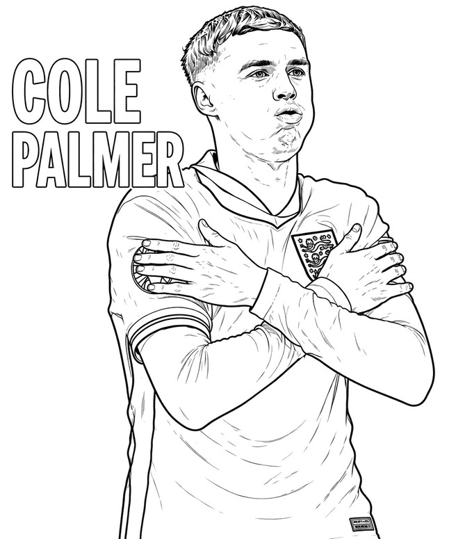 Disegno da colorare - Cole Palmer - Nazionale di calcio inglese 2026