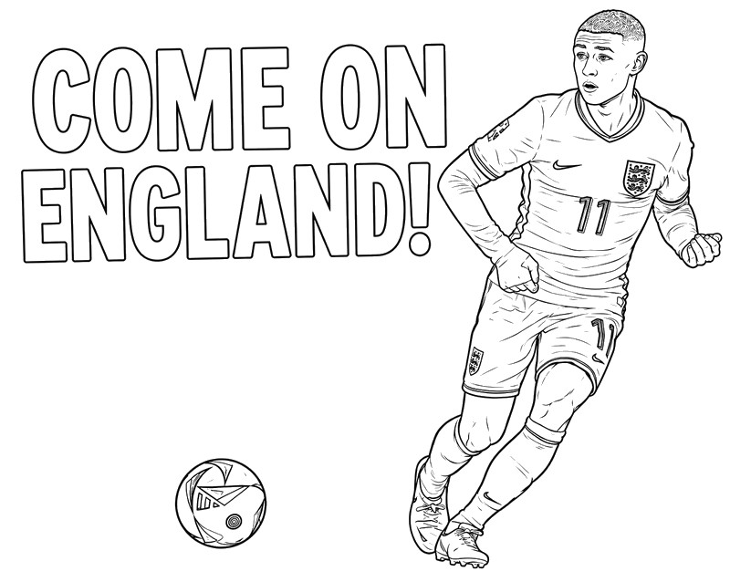 Disegno da stampare - Phil Foden - Nazionale di calcio inglese 2026