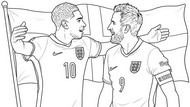 Immagine da colorare - Kane e Bellingham - Nazionale di calcio inglese 2026
