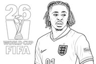 Illustrazione da colorare - Eberechi Eze - Nazionale di calcio inglese 2026