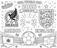 Bild zum Ausmalen - Achtelfinale - Englische Fußballnationalmannschaft 2026