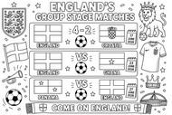 Drawing to color - Group stage matches - England football team 2026
